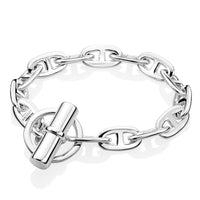 Thumbnail for Silver Bracelet - Women 925 Sterling Silver Bracelet 10 mm Wide Anchor Chain Style - Autumn Enchanted