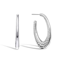 Thumbnail for Macramé Hoop Earrings in 925 Sterling Silver