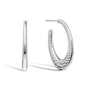 Macramé Hoop Earrings in 925 Sterling Silver