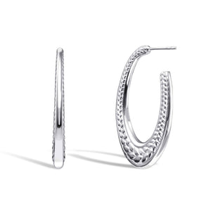Macramé Hoop Earrings in 925 Sterling Silver