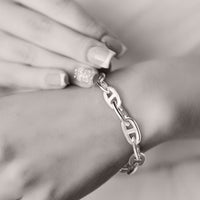 Thumbnail for Silver Bracelet - Women 925 Sterling Silver Bracelet 10 mm Wide Anchor Chain Style - Autumn Enchanted